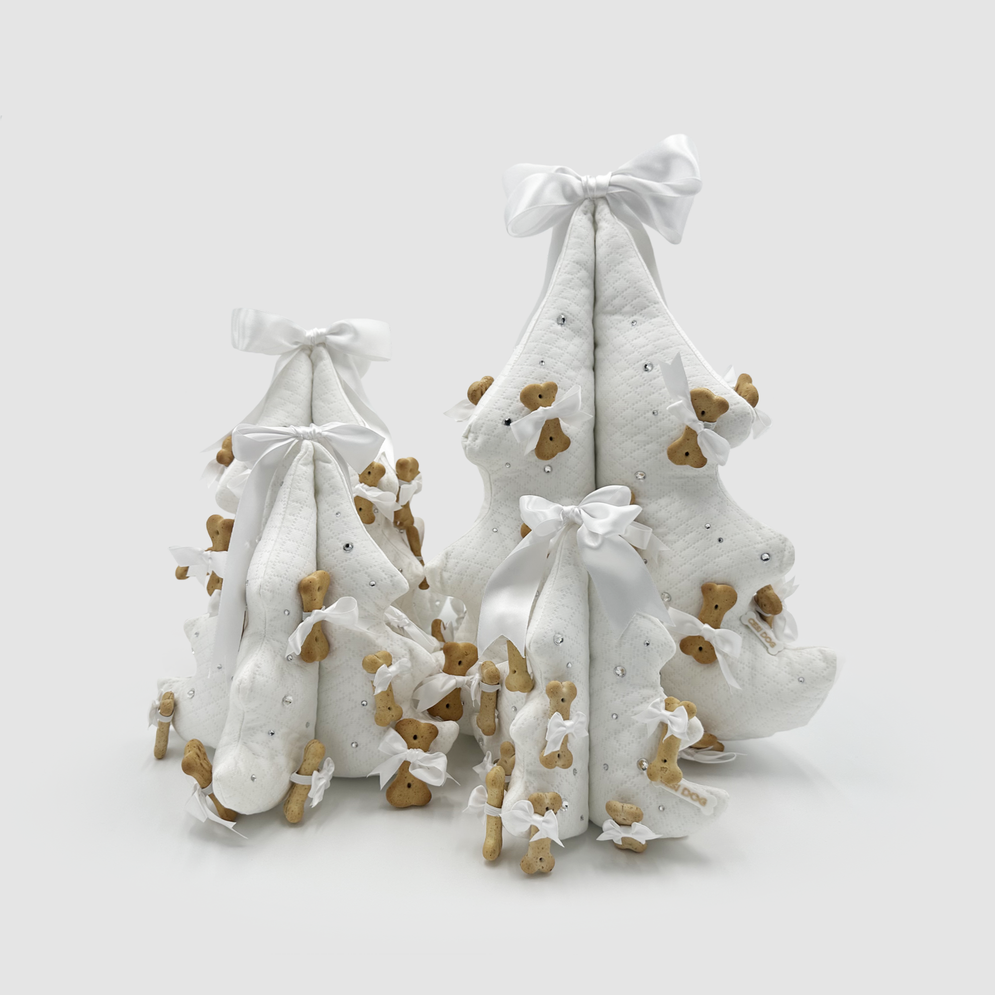 Christmas TeddyTree 3D "Cotone Bianco con Strass"