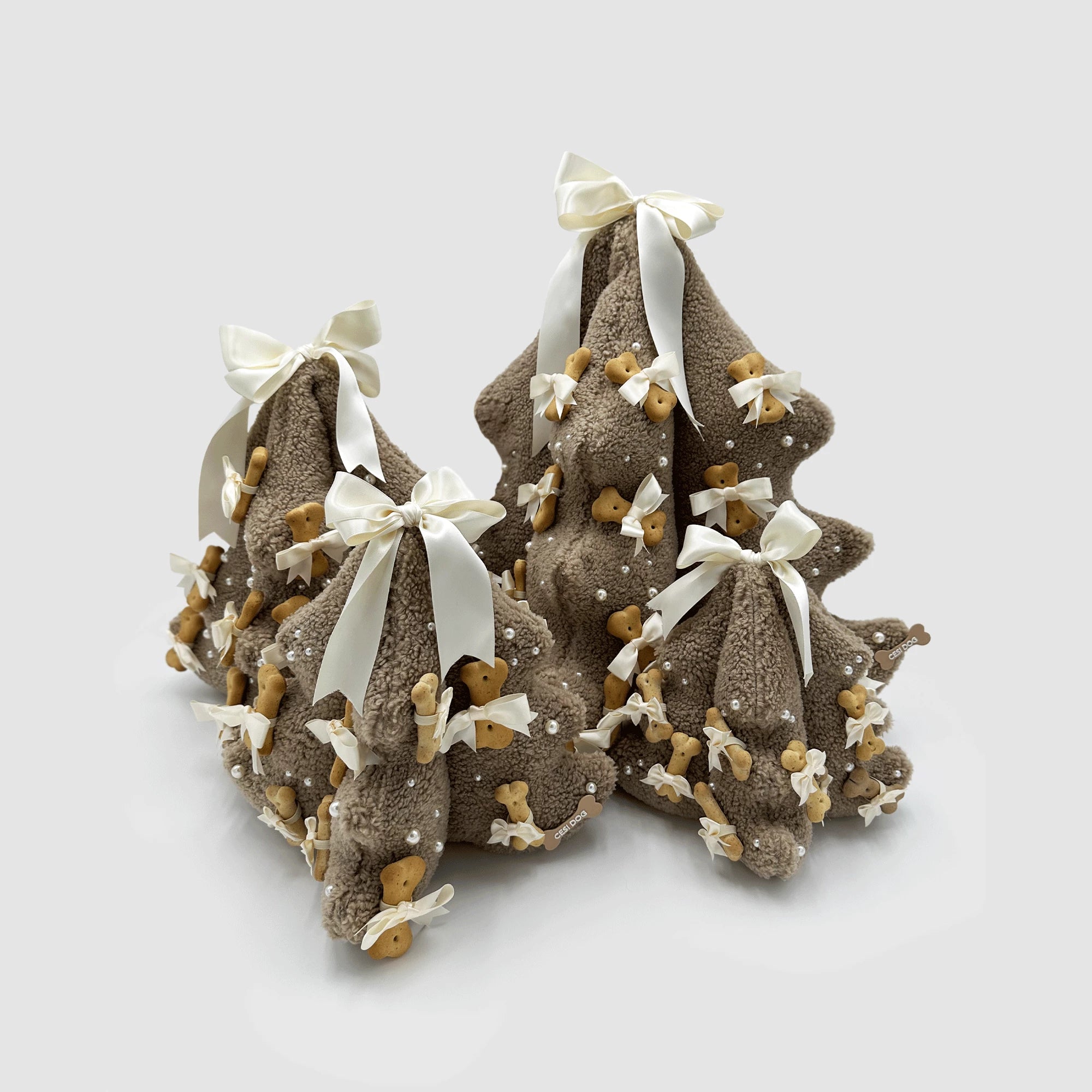 Christmas TeddyTree 3D "Teddy Beige con Perle"