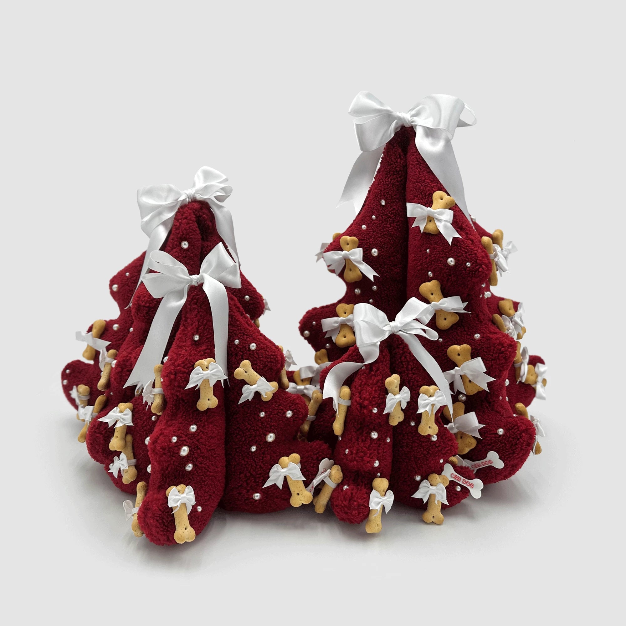 Christmas TeddyTree 3D "Teddy Rosso con Perle"