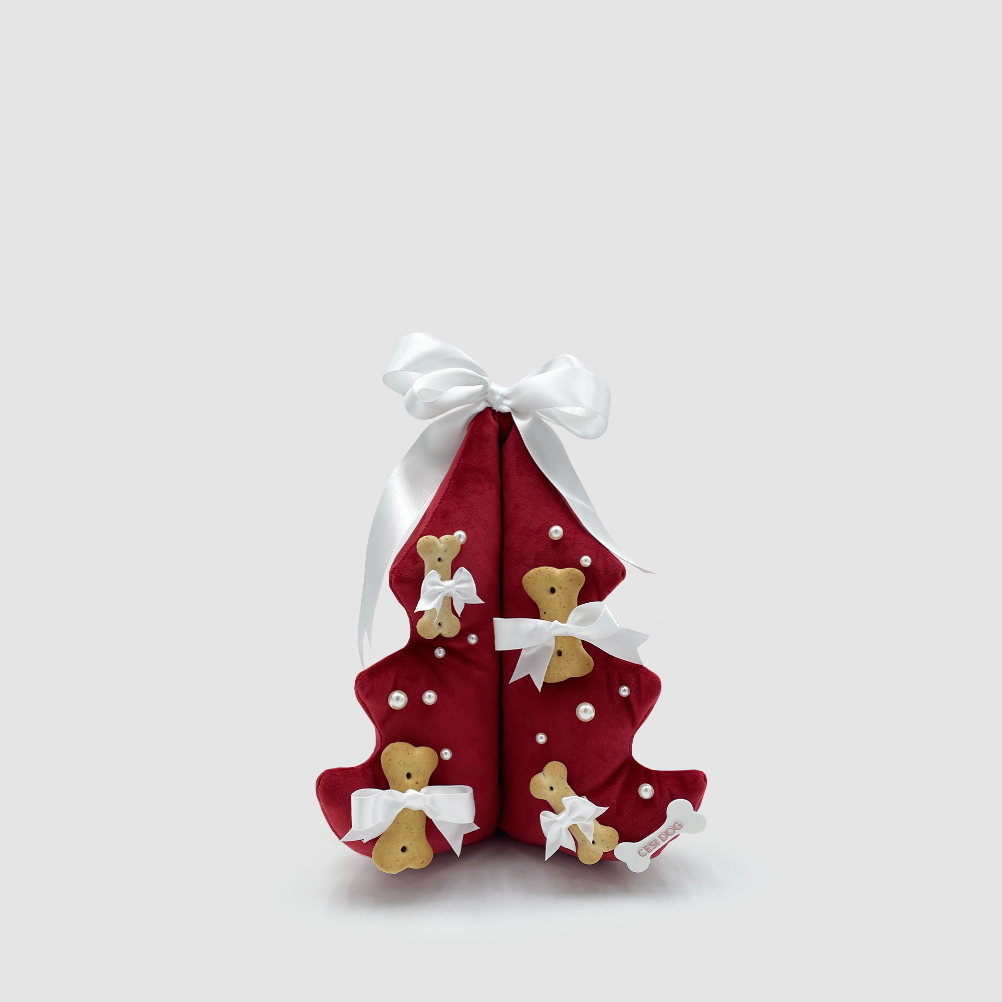 Christmas TeddyTree 3D "Velluto Rosso con Perle"